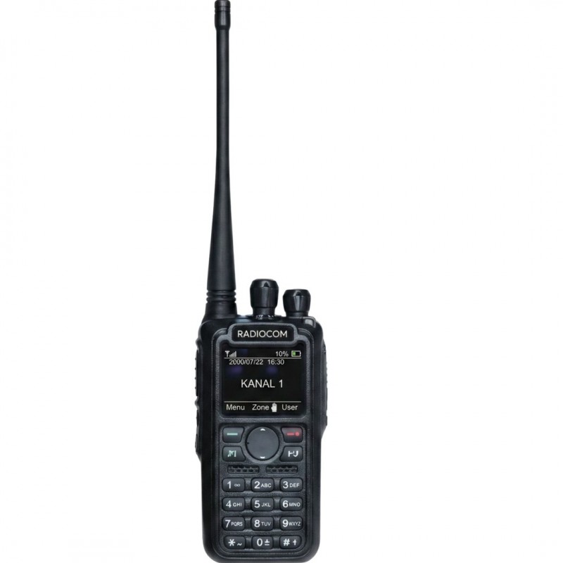 Radiocom DT4000 DMR/Analog Profesyonel El Telsizi - Hibrit Teknoloji, Kriptolu Ses ve Yüksek Menzil için bir resim: Radiocom DT4000 telsizi.