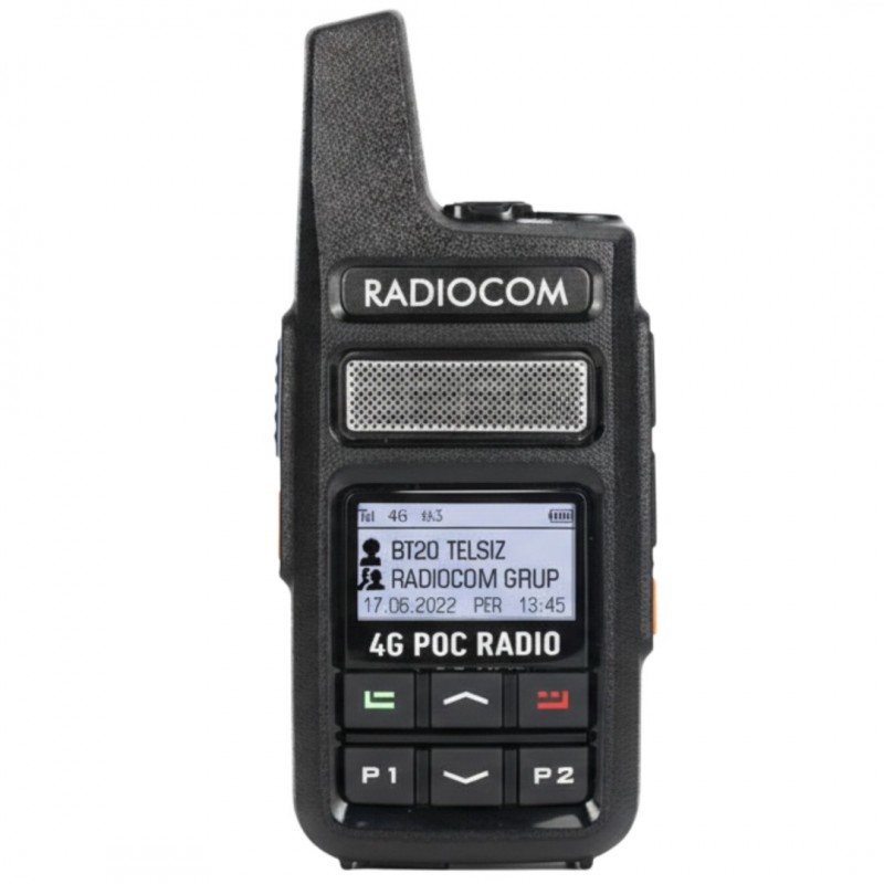 Radiocom BT20 POC Bas-Konuş El Telsizi - Sınırsız Mesafe, 4G & GPS Takipli (Sim Kartlı Profesyonel Telsiz)