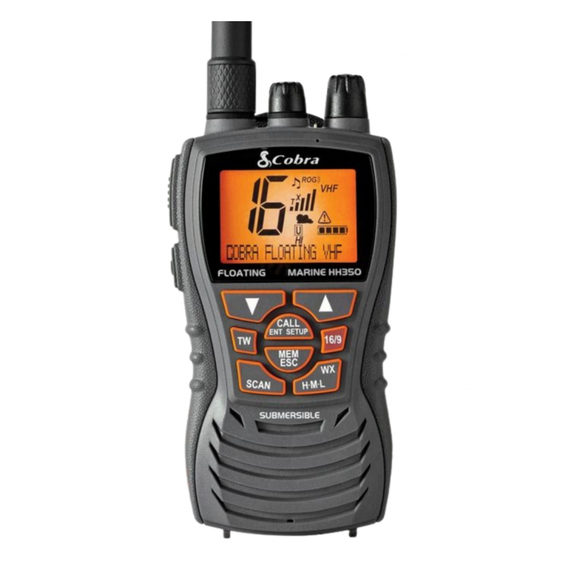 Cobra MR HH350 VHF Deniz El Telsizi (Batmaz) - Su geçirmez ve dayanıklı deniz telsizi.