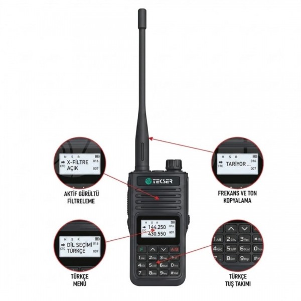 Tekser TR-UV99 Su Geçirmez Dual Band El Telsizi Tekser TR-UV99 Su Geçirmez Dual Band El Telsizi